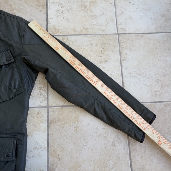 Vtg Polo Ralph Lauren Jacket Mens Large Green Waxed Field Belted Riding Coat 90s - Picture 16 of 16